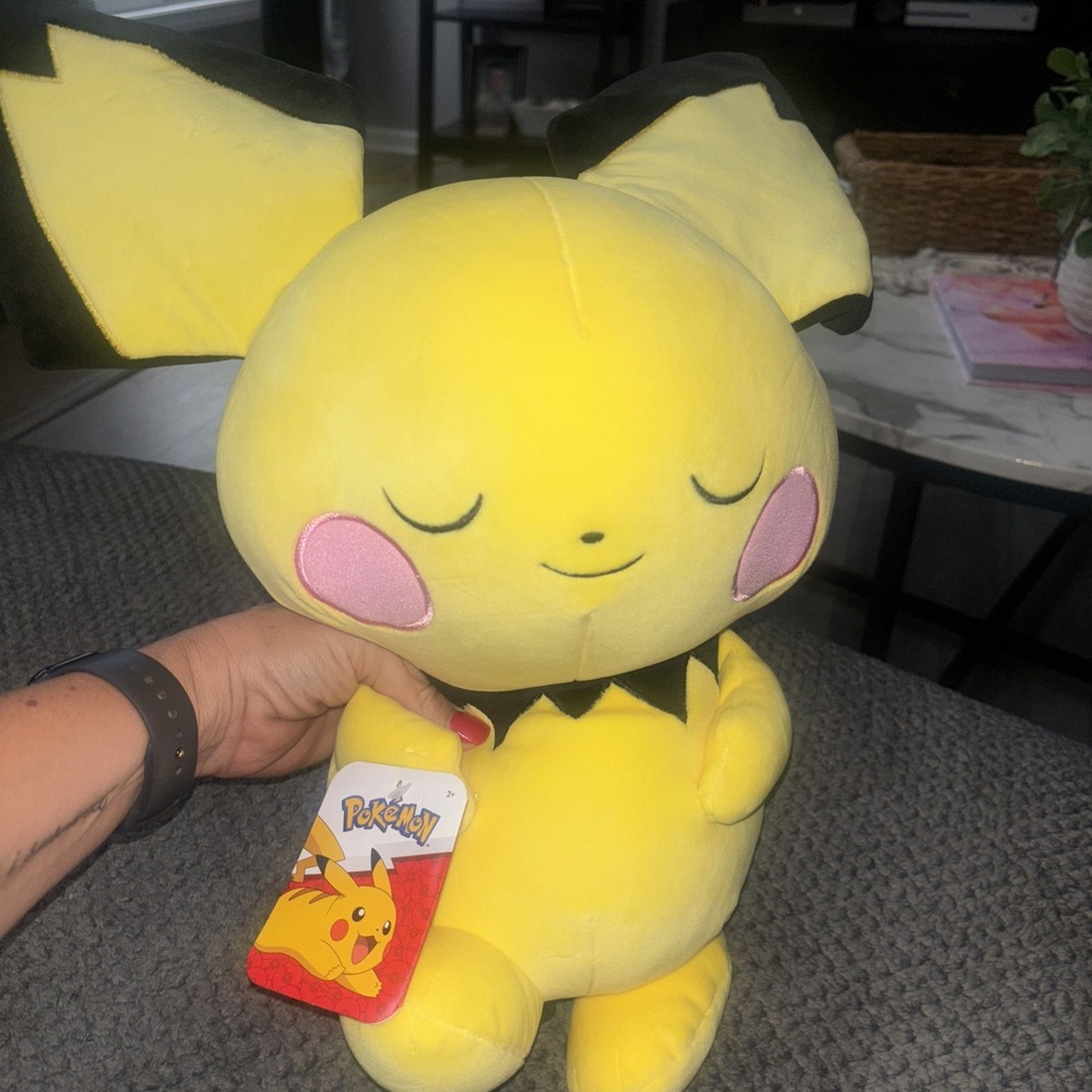 Jazware Pokemon Sleeping Pichu Limited Edition 18" Large Plush Rare New With Tag